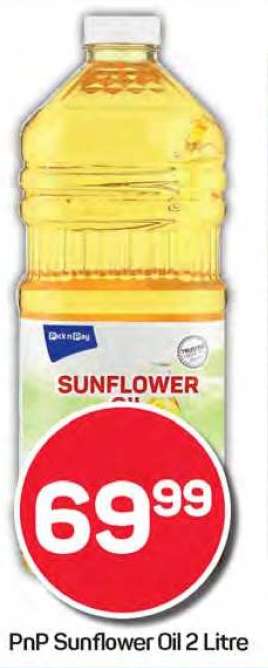 PnP Sunflower Oil 2 Litre