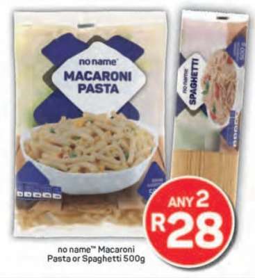 no name™ Macaroni Pasta or Spaghetti 500g
