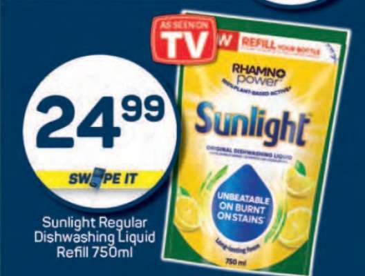 Sunlight Regular Dishwashing Liquid Refill 750ml