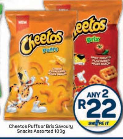 Cheetos Puffs or Brix Savoury Snacks