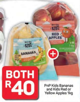 PnP Kids Bananas and Kids Red or Yellow Apples 1kg