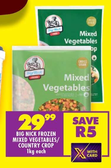 BIG NICK FROZEN MIXED VEGETABLES/COUNTRY CROP
