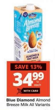 Blue Diamond Almond Breeze Milk All Variants