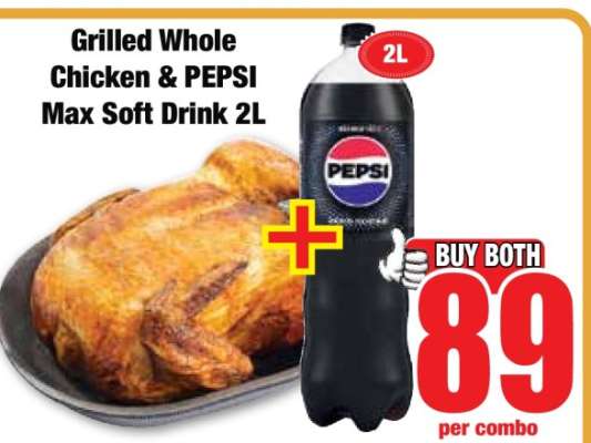 Grilled Whole Chicken & PEPSI Max Soft Drink 2L