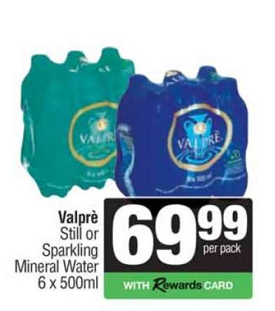 Valprè Still or Sparkling Mineral Water