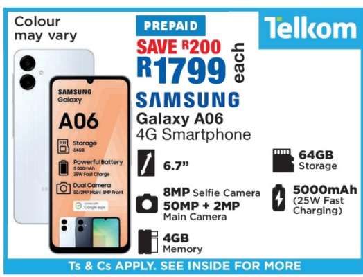 Samsung Galaxy A06 4G Smartphone