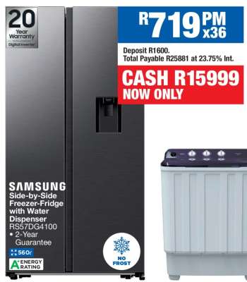 Samsung Side-by-Side Freezer-Fridge with Water Dispenser RS57DG4100