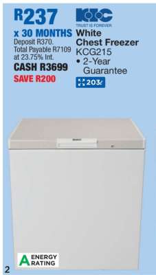 White Chest Freezer KCG215