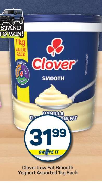 Clover Low Fat Smooth Yoghurt Assorted 1kg Each
