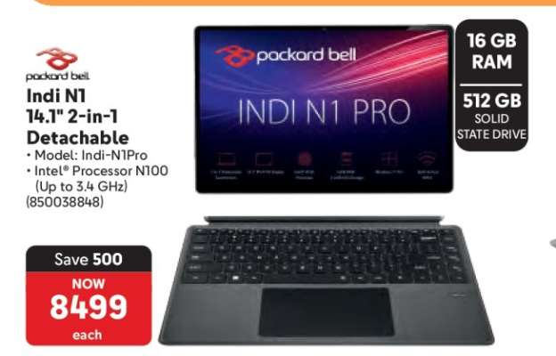 Packard Bell Indi N1 14.1" 2-in-1 Detachable