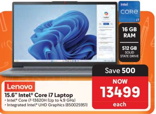 Lenovo 15.6” Intel® Core i7 Laptop