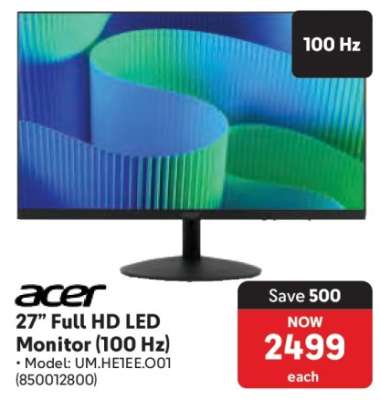 Acer 27” Full HD LED Monitor (100 Hz)