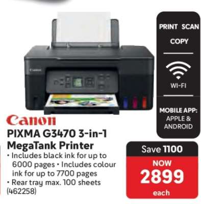 Canon PIXMA G3470 3-in-1 MegaTank Printer