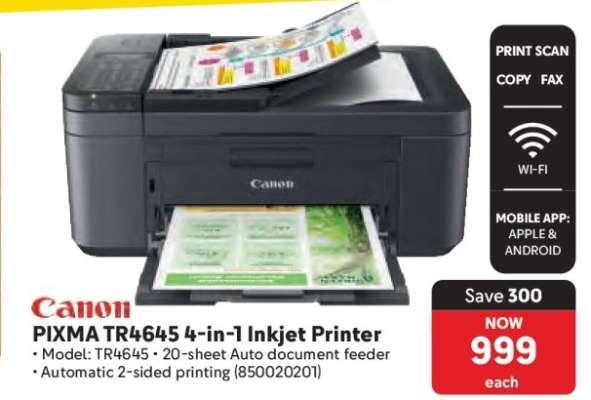Canon PIXMA TR4645 4-in-1 Inkjet Printer