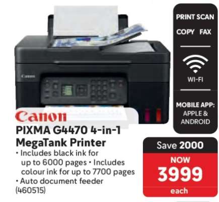 Canon PIXMA G4470 4-in-1 MegaTank Printer