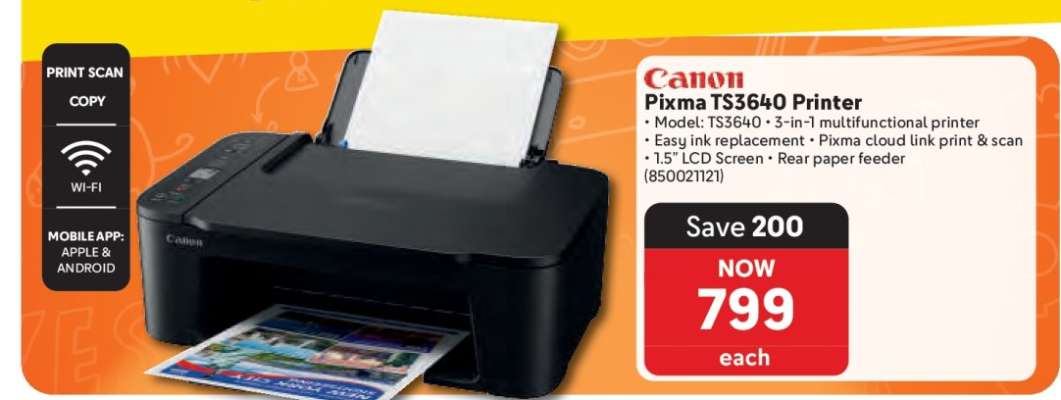 Canon Pixma TS3640 Printer