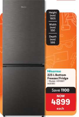 Hisense 223 L Bottom Freezer Fridge