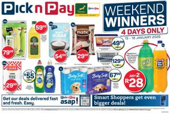 Pick n Pay catalogue  - 15/01/2026 - 18/01/2026.