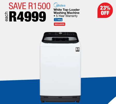 Midea White Top-Loader Washing Machine