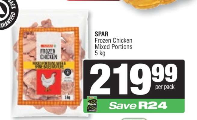 SPAR Frozen Chicken Mixed Portions 5 kg