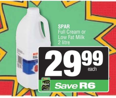 SPAR Full Cream or Low Fat Milk