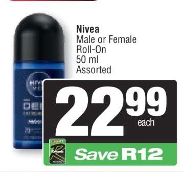 Nivea Male or Female Roll-On