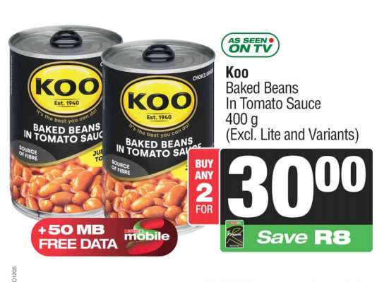 Koo Baked Beans in Tomato Sauce