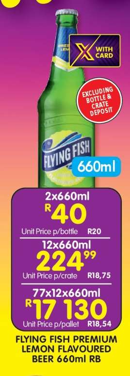 FLYING FISH PREMIUM LEMON FLAVOURED BEER 660ml RB