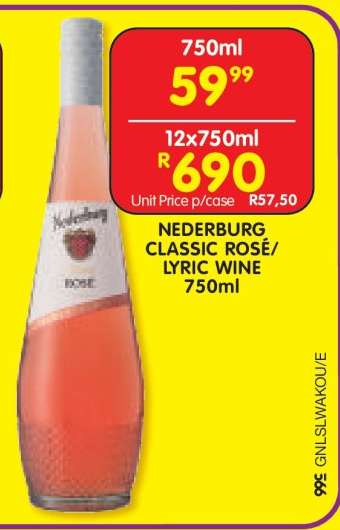 NEDERBURG CLASSIC ROSÉ/LYRIC WINE 750ml