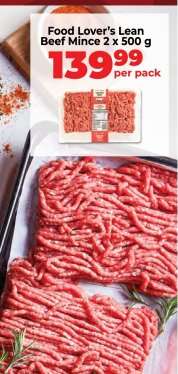 Food Lover's Lean Beef Mince 2 x 500 g