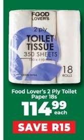 Food Lover’s 2 Ply Toilet Paper 18s