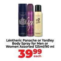 Léntheric Panache or Yardley Body Spray