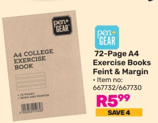 72-Page A4 Exercise Books Feint & Margin