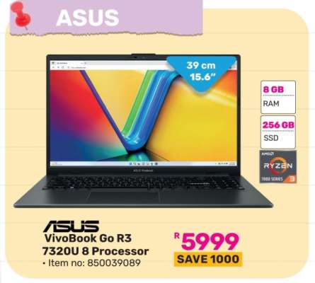 ASUS VivoBook Go R3 7320U 8 Processor