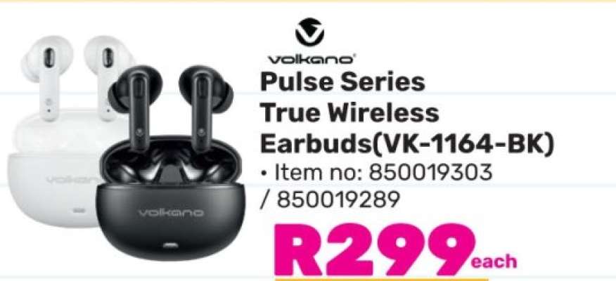 Volkano Pulse Series True Wireless Earbuds (VK-1164-BK)