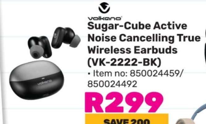 Volkano Sugar-Cube Active Noise Cancelling True Wireless Earbuds (VK-2222-BK)
