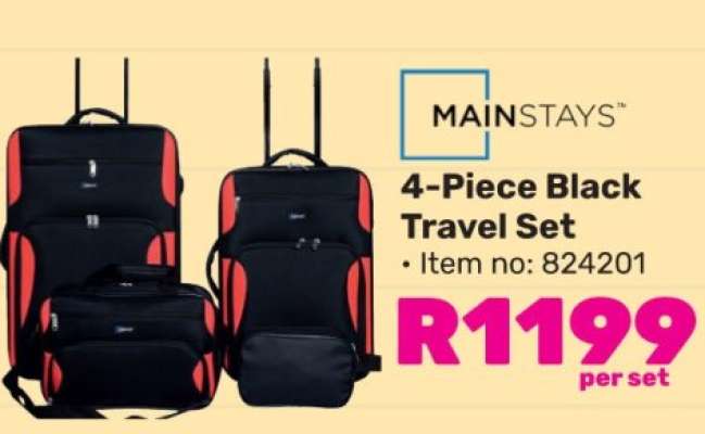 4-Piece Black Travel Set