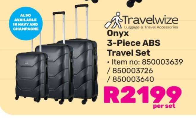 Travelwize Onyx 3-Piece ABS Travel Set