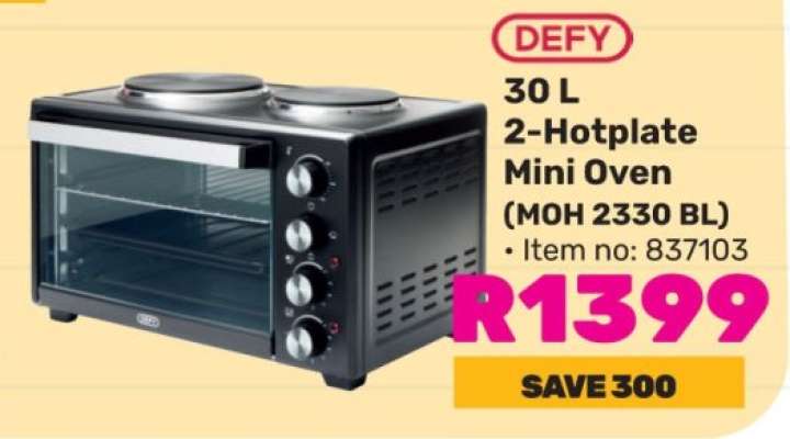 DEFY 30 L 2-Hotplate Mini Oven