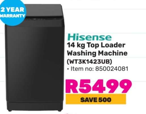 Hisense 14 kg Top Loader Washing Machine (WT3K1423UB)