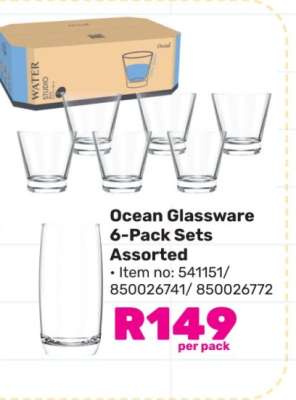 Ocean Glassware 6-Pack Sets Assorted