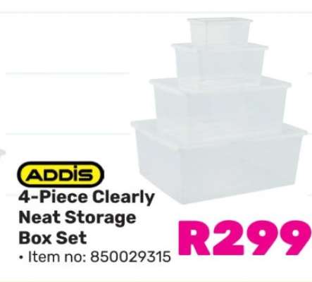 ADDIS 4-Piece Clearly Neat Storage Box Set