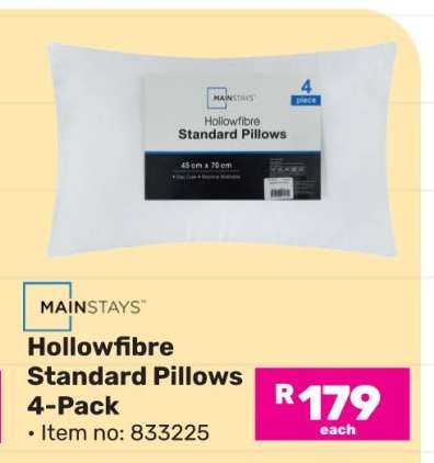 Hollowfibre Standard Pillows 4-Pack