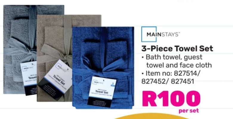 Mainstays 3-Piece Towel Set