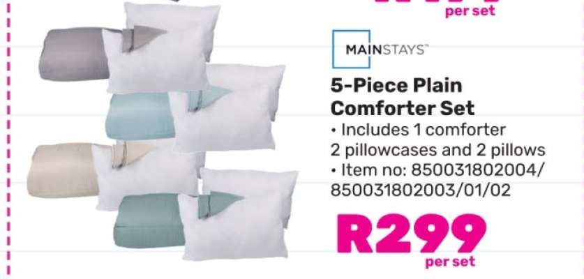 5-Piece Plain Comforter Set