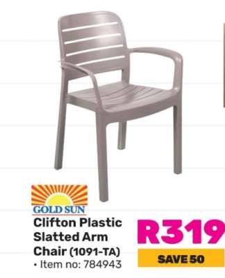 Clifton Plastic Slatted Arm Chair (1091-TA)
