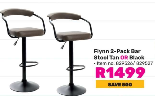 Flynn 2-Pack Bar Stool Tan OR Black