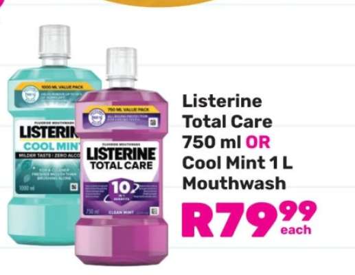 Listerine Total Care 750 ml OR Cool Mint 1 L Mouthwash