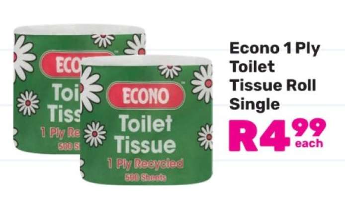 Econo 1 Ply Toilet Tissue Roll Single