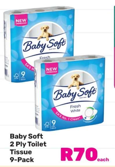 Baby Soft 2 Ply Toilet Tissue 9-Pack